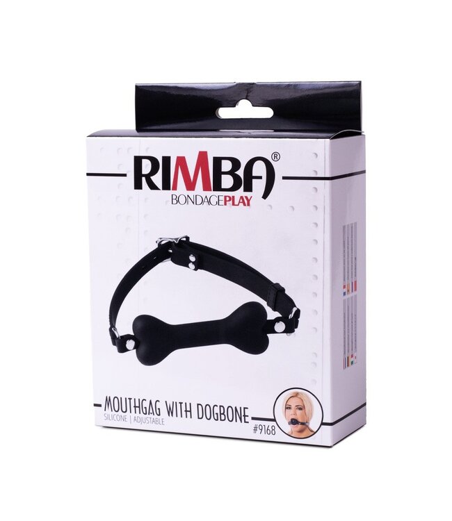 Rimba Rimba Latex Play - Mondknevel met hondenbot - Zwart