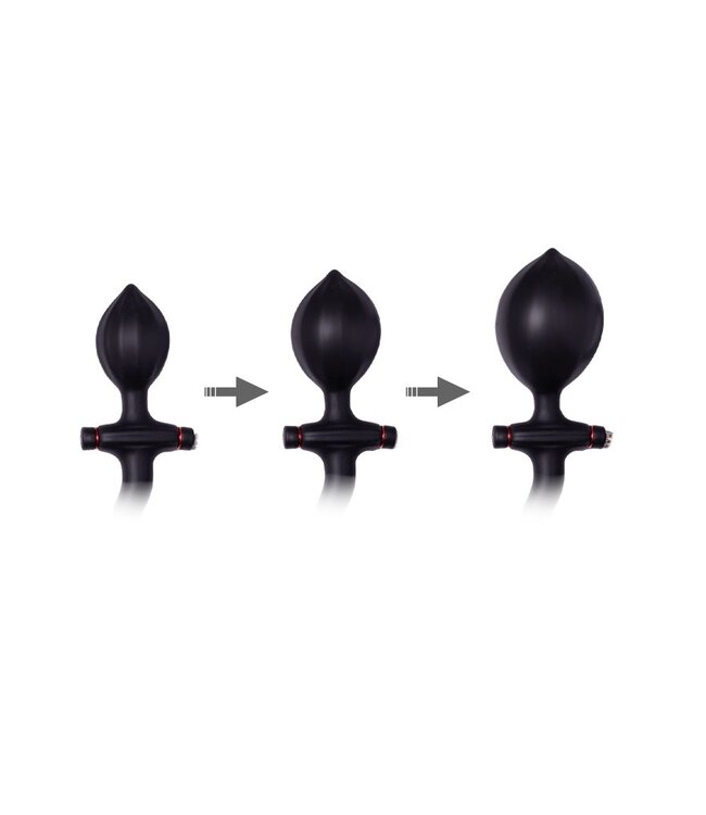 Rimba Rimba Latex Play - Opblaasbare anaalplug met handvat en pomp - Zwart
