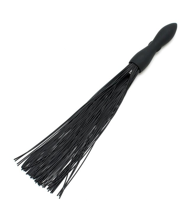Rimba Rimba Latex Play - Zweep met vibrerende dildo - Zwart