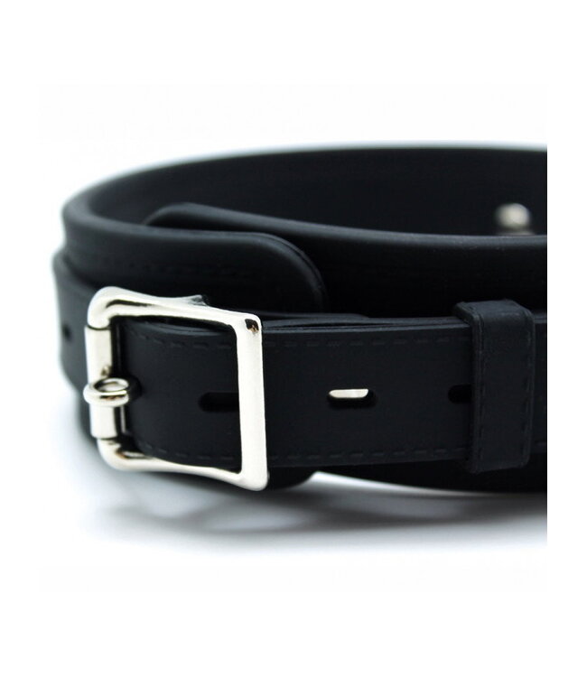 Rimba Rimba - Brede silicone halsband met hondenketting