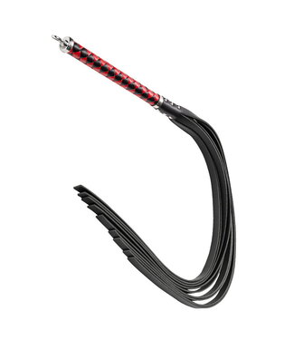 Rimba RISE - Lange Flogger (Harde Staarten) - Zwart/Rood