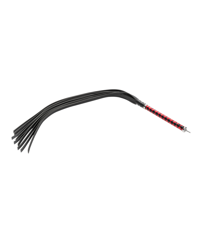 Rimba RISE - Lange Flogger (Harde Staarten) - Zwart/Rood