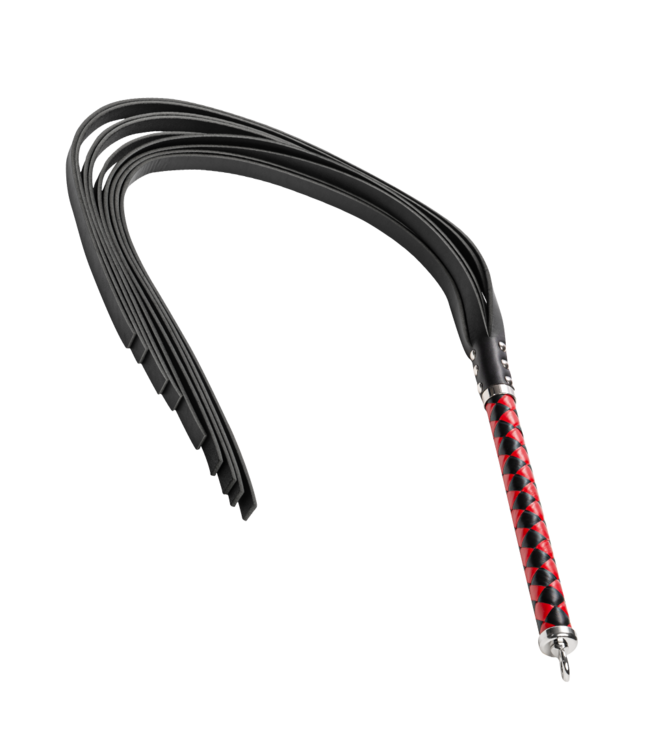 Rimba RISE - Lange Flogger (Harde Staarten) - Zwart/Rood