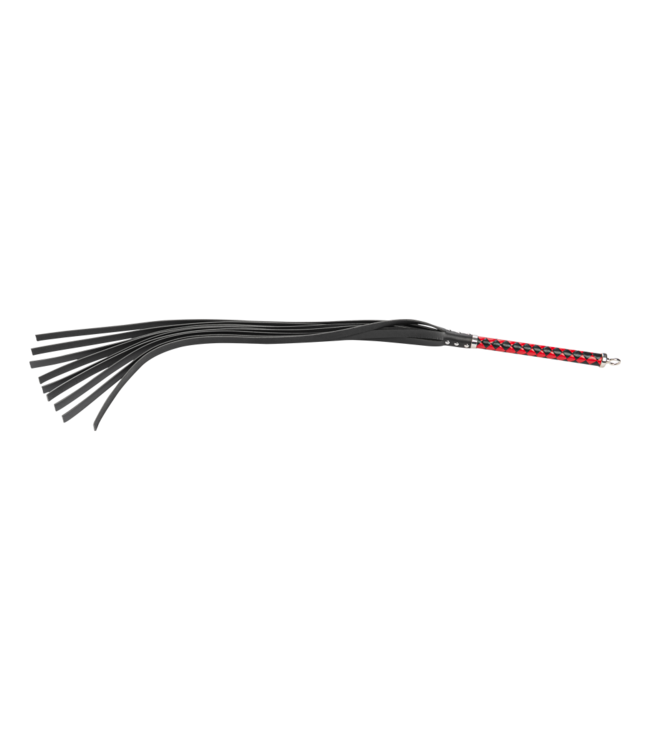 Rimba RISE - Lange Flogger (Harde Staarten) - Zwart/Rood