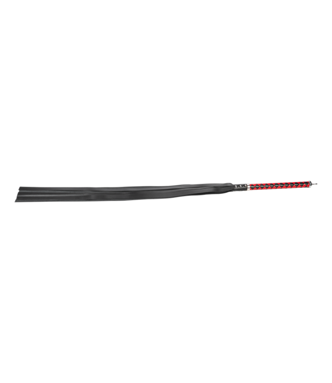 Rimba RISE - Lange Flogger (zachte staarten) - Zwart/Rood