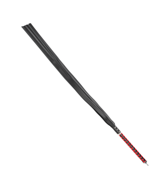 Rimba RISE - Lange Flogger (zachte staarten) - Zwart/Rood
