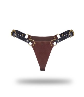 Rimba Liebe Seele - Leren Slip - Zwart, Bruin & Goud