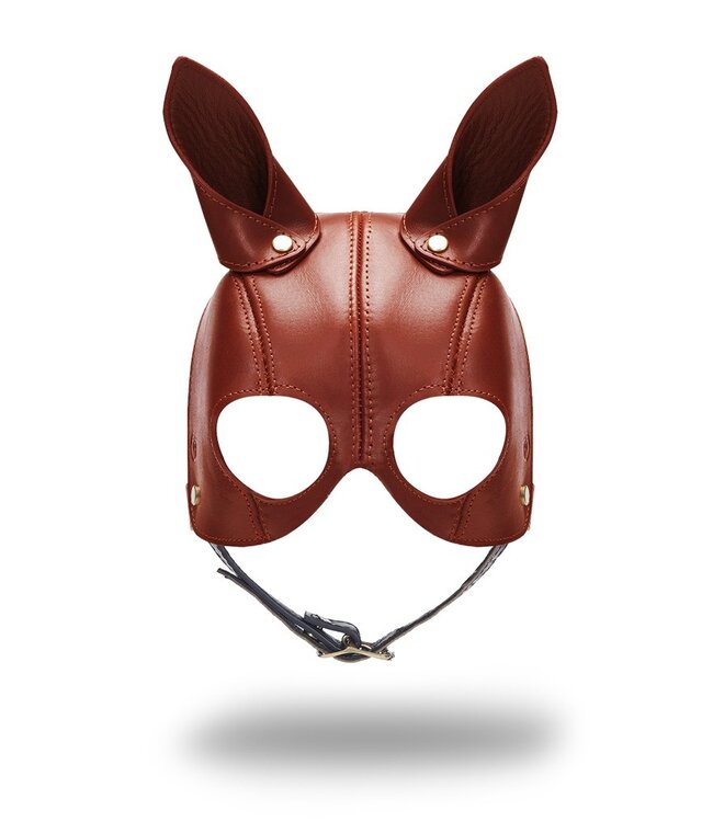 Rimba Liebe Seele - Leren Masker met Oren - Zwart, Bruin & Goud