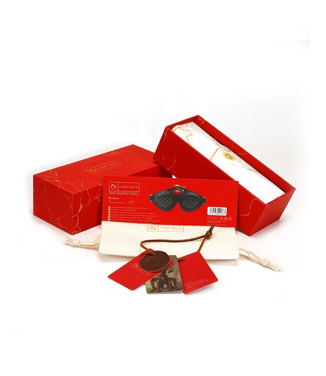 Rimba Liebe Seele - Leren Blinddoek - Zwart, Bruin & Goud
