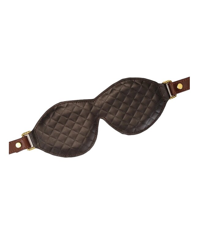 Rimba Liebe Seele - Leren Blinddoek - Zwart, Bruin & Goud