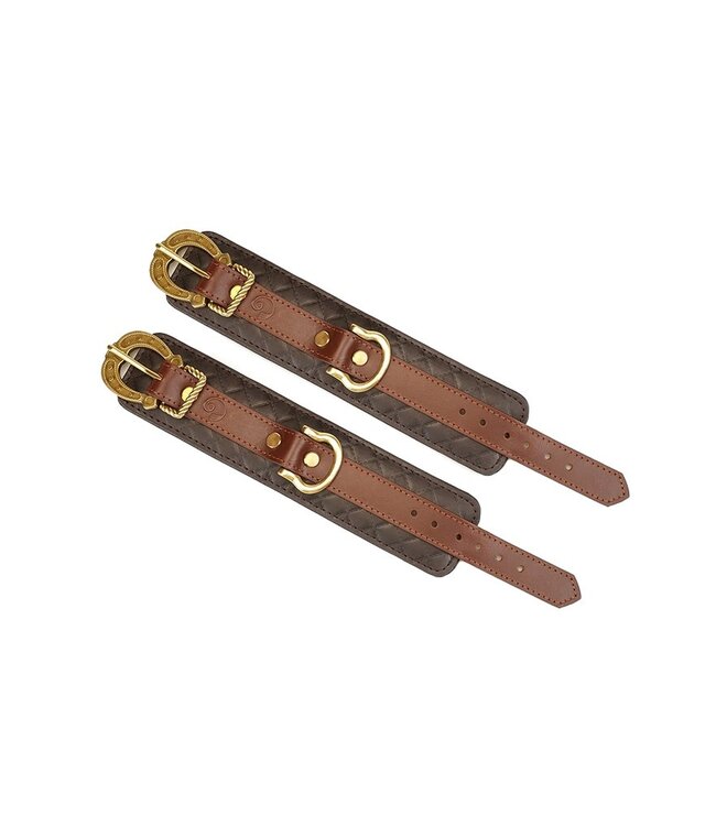 Rimba Liebe Seele - Leren Handboeien - Zwart, Bruin & Goud