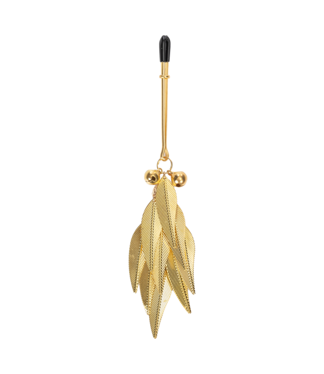 Rimba Rimba Bondage Play - Tepelklemmen met Veren - Goud