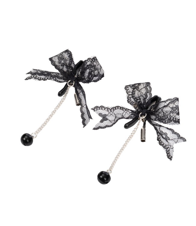 Rimba Rimba Bondage Play - Tepelklemmen met kant - Zwart