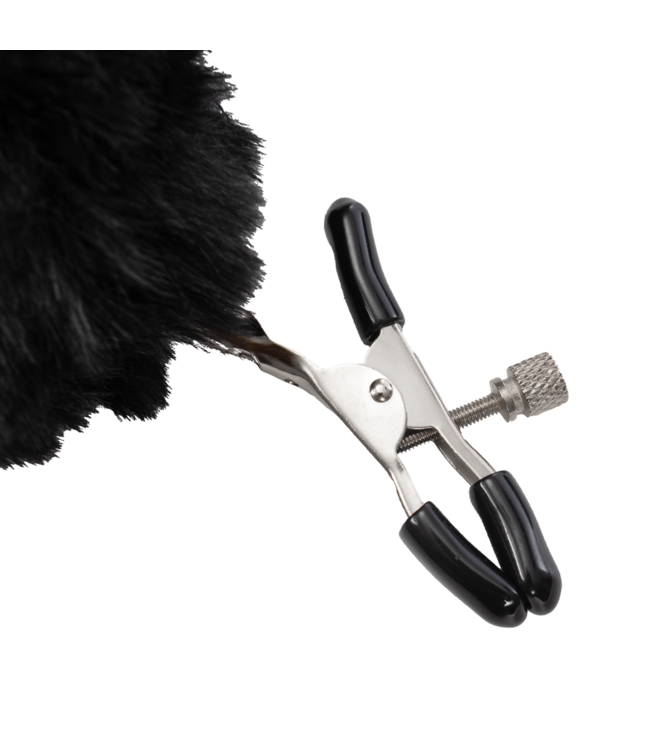 Rimba Rimba Bondage Play - Tepelklemmen met pompons - Zwart