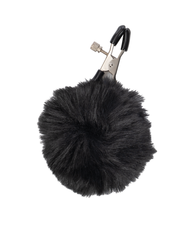 Rimba Rimba Bondage Play - Tepelklemmen met pompons - Zwart