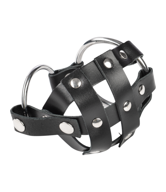 Rimba Rimba Bondage Play - Leren Balzakkooi met spijkers - Zwart