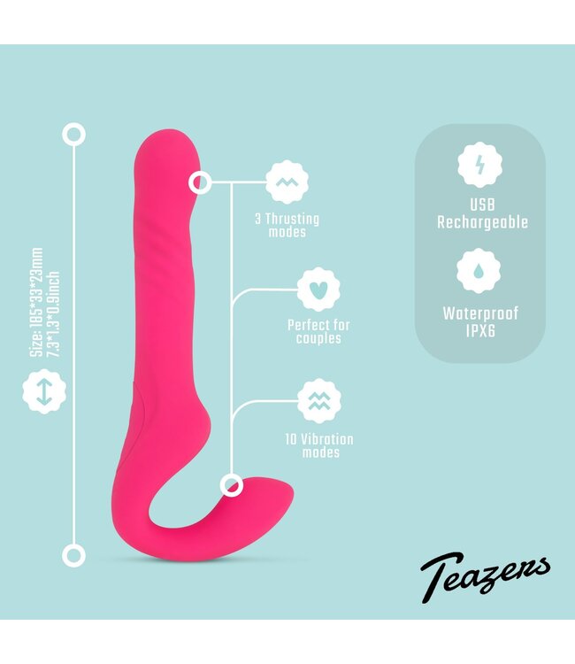 Teazers Teazers Strapless Strap On Vibrator - Roze