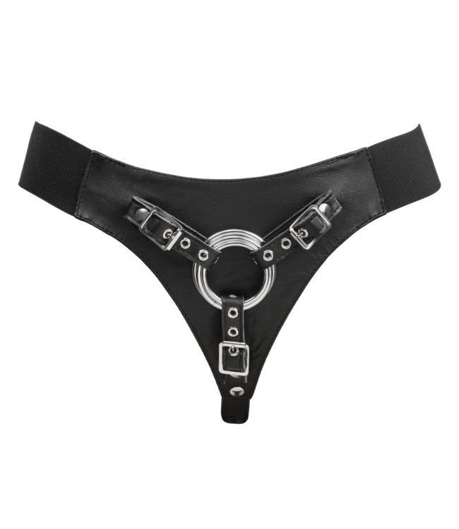 Rimba Rimba Bondage Play - Lederen Strap-On Harnas - Zwart