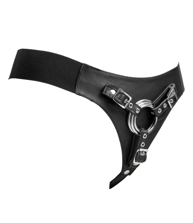 Rimba Rimba Bondage Play - Lederen Strap-On Harnas - Zwart