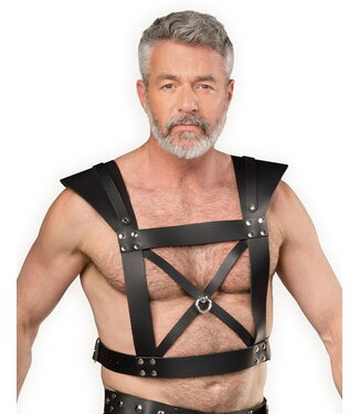Rimba Rimba Bondage Play - Lederen Borstharnas - Zwart