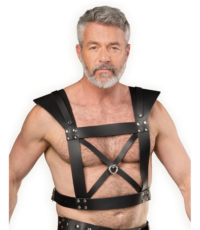 Rimba Rimba Bondage Play - Lederen Borstharnas - Zwart