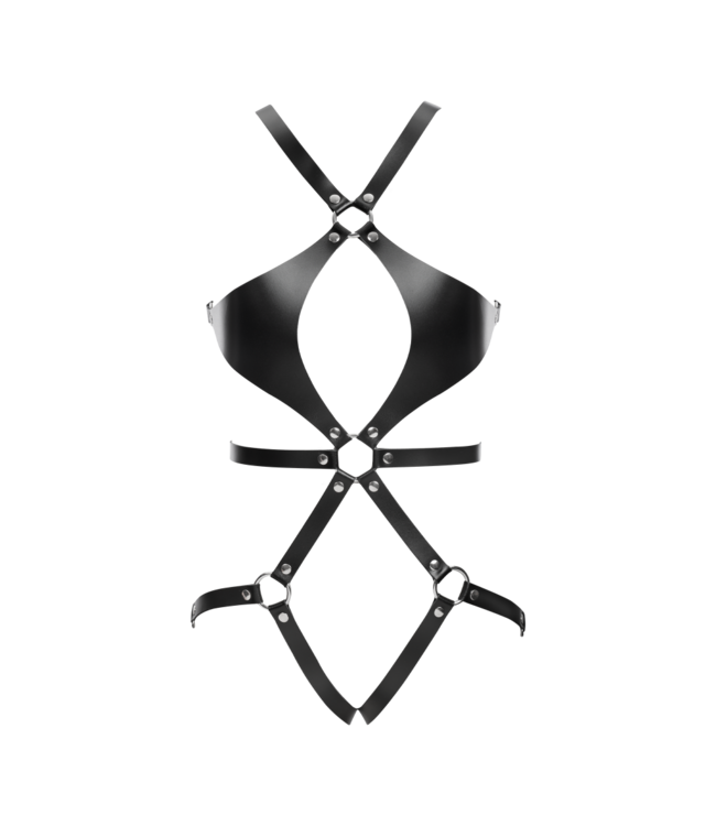 Rimba Rimba Bondage Play - Lederen Bodyharnas - Zwart