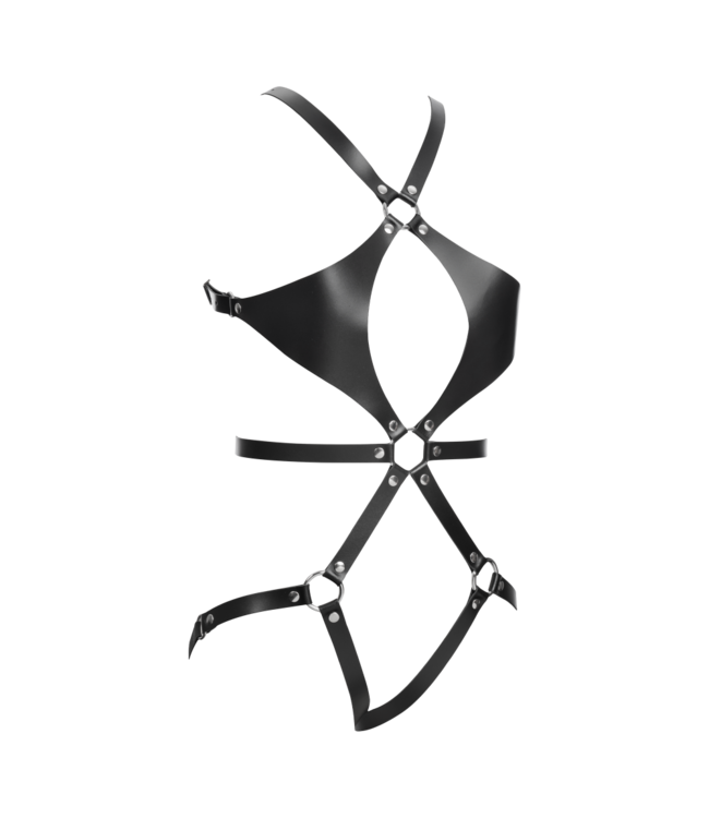 Rimba Rimba Bondage Play - Lederen Bodyharnas - Zwart