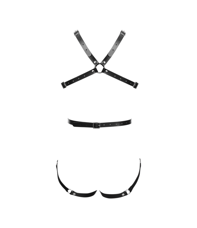 Rimba Rimba Bondage Play - Lederen Bodyharnas - Zwart