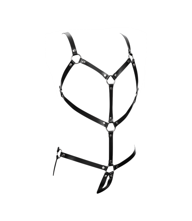 Rimba Rimba Bondage Play - Lederen Bodyharnas - Zwart