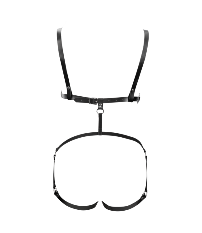 Rimba Rimba Bondage Play - Lederen Bodyharnas - Zwart