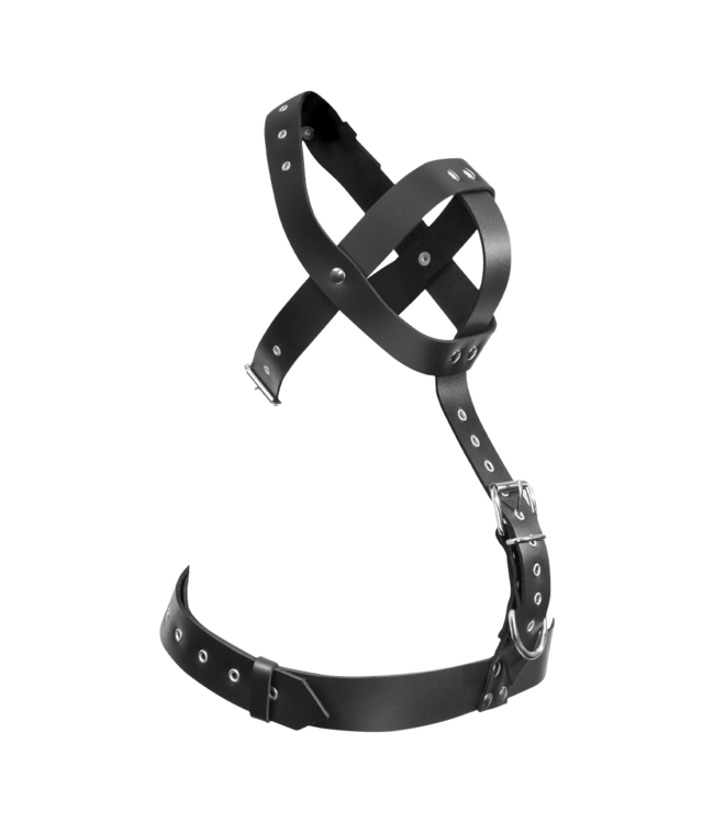Rimba Rimba Bondage Play - Lederen Fixatieharnas - Zwart