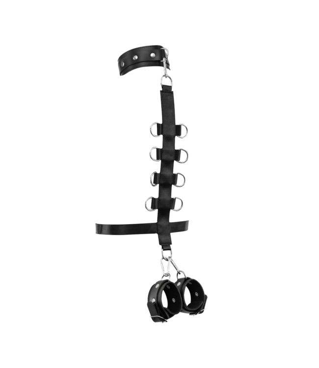 Rimba Rimba Bondage Play - Bondageset met nek- en armboeien - Zwart