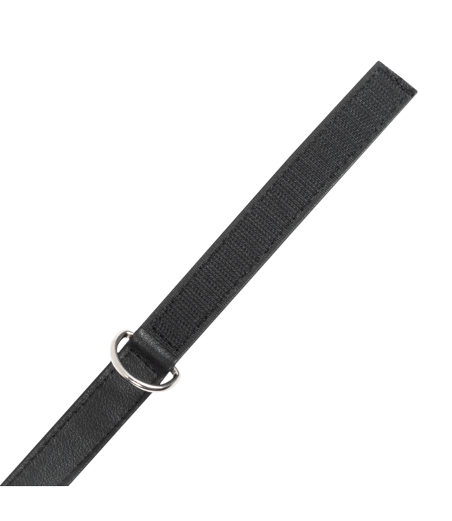 Rimba Rimba Bondage Play - Lederen Halsband met Klittenband - Zwart