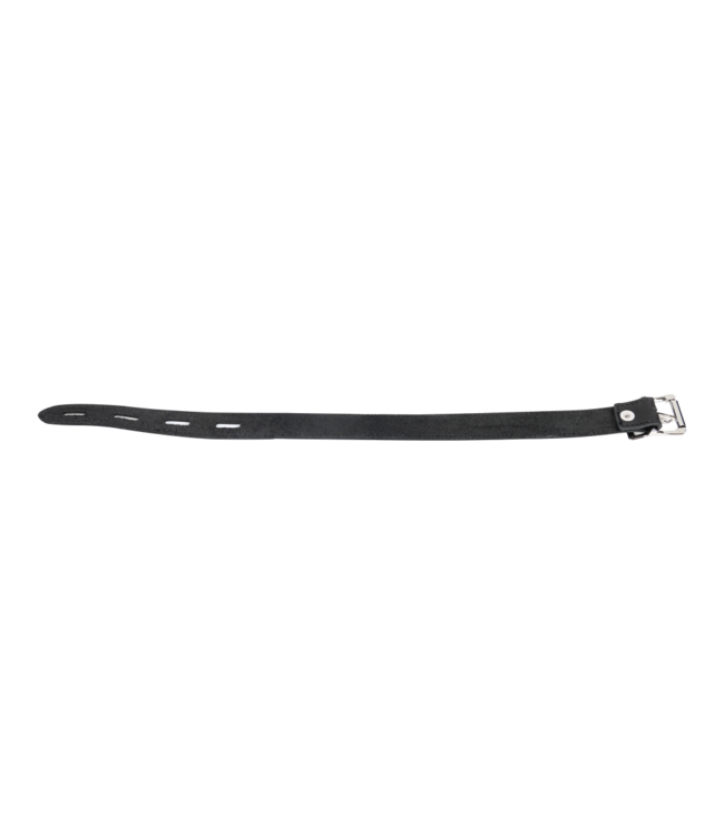 Rimba Rimba Bondage Play - Lederen Halsband met Hangslotsluiting - Zwart