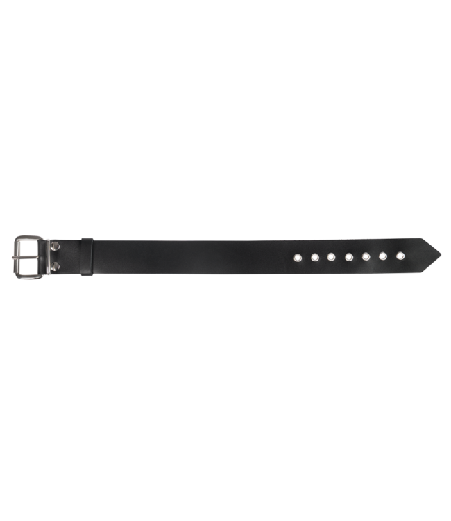 Rimba Rimba Bondage Play - Lederen Halsband met Metalen Gesp - Zwart