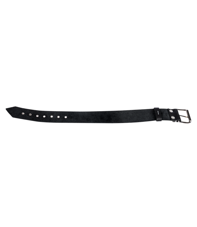 Rimba Rimba Bondage Play - Lederen Halsband met Metalen Gesp - Zwart