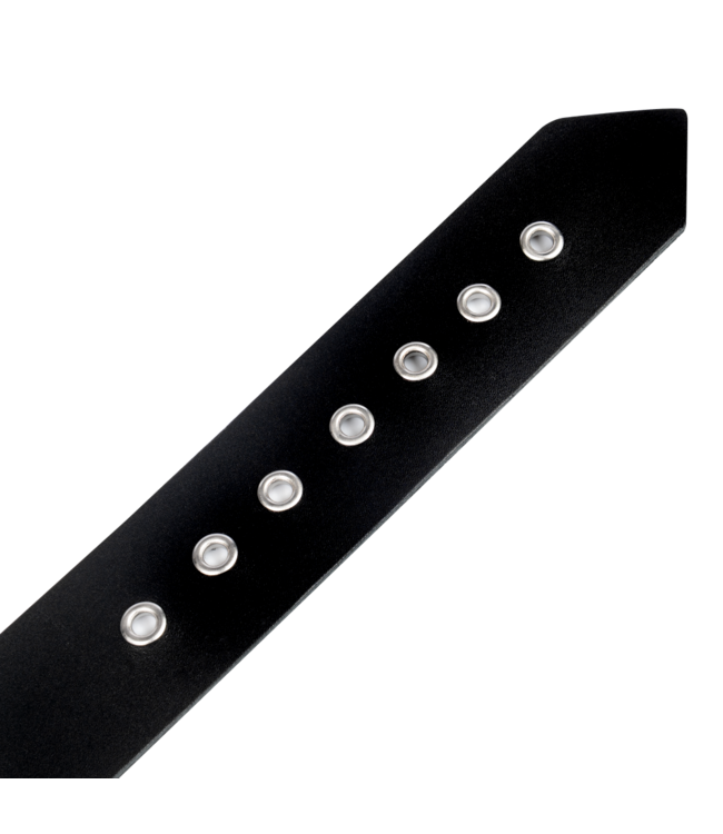Rimba Rimba Bondage Play - Lederen Halsband met Metalen Gesp - Zwart