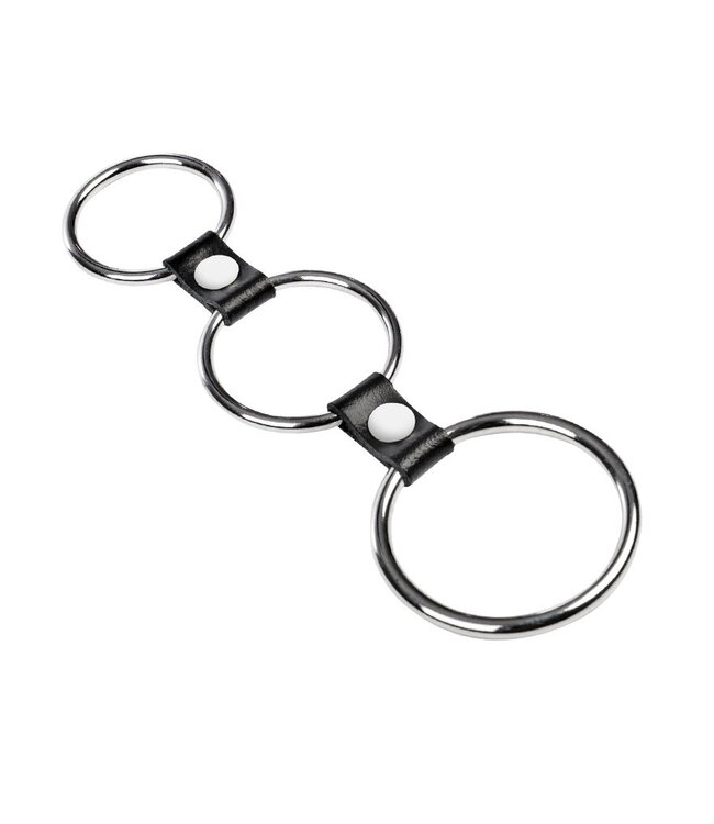 Rimba Rimba Bondage Play - Triple Cockring Metaal - Zwart