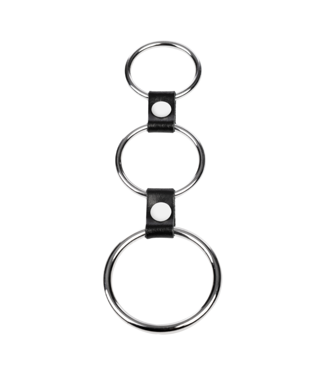 Rimba Rimba Bondage Play - Triple Cockring Metaal - Zwart