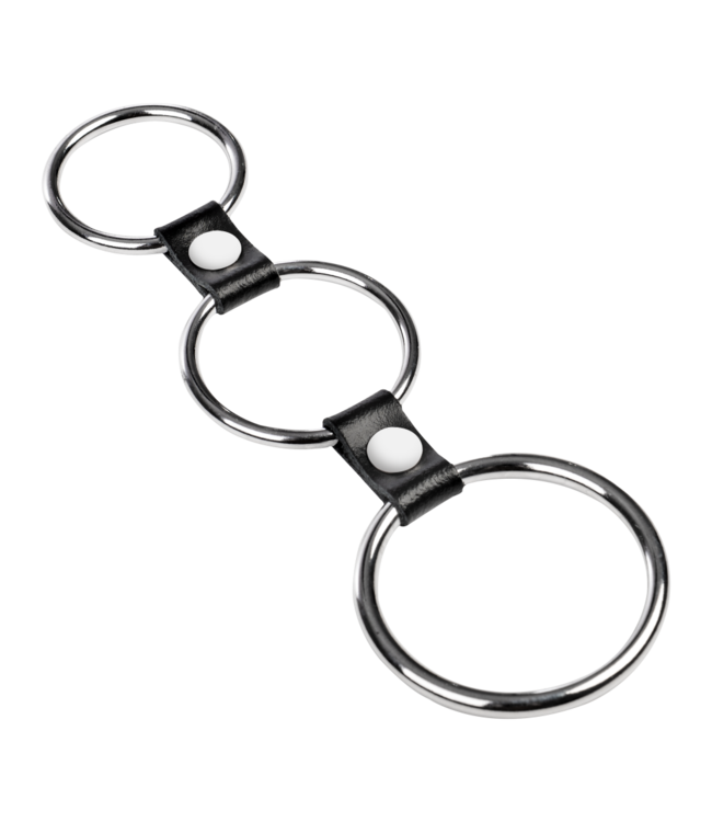Rimba Rimba Bondage Play - Triple Cockring Metaal - Zwart