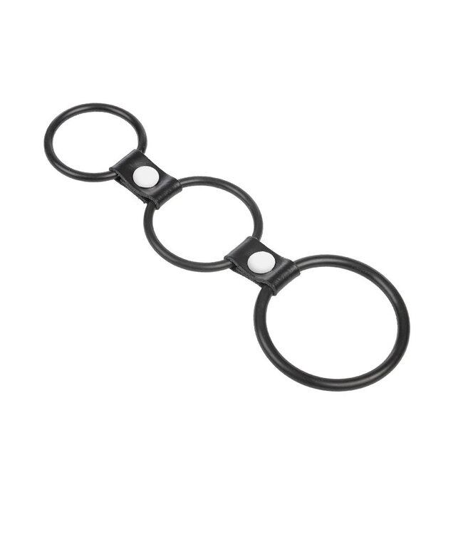 Rimba Rimba Bondage Play - Triple Cockring Rubber - Zwart