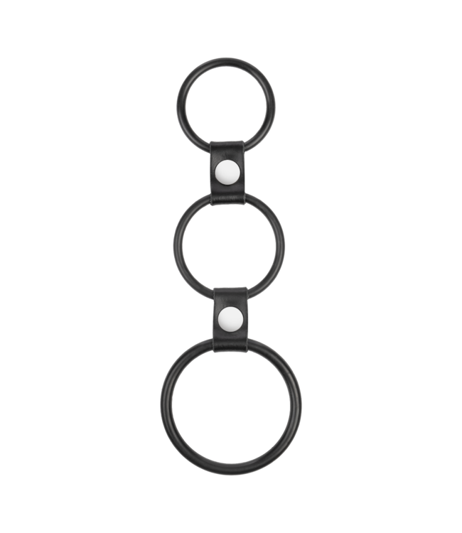 Rimba Rimba Bondage Play - Triple Cockring Rubber - Zwart