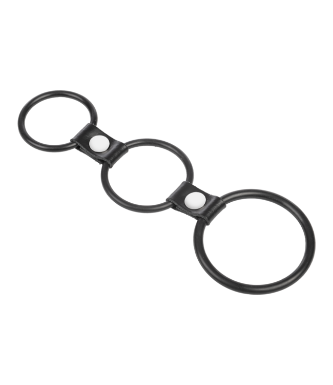 Rimba Rimba Bondage Play - Triple Cockring Rubber - Zwart