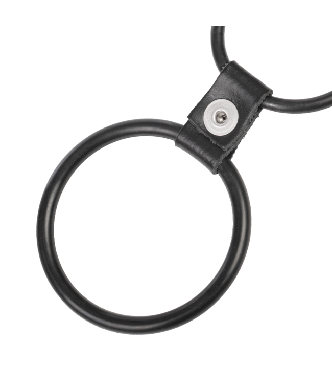 Rimba Rimba Bondage Play - Triple Cockring Rubber - Zwart