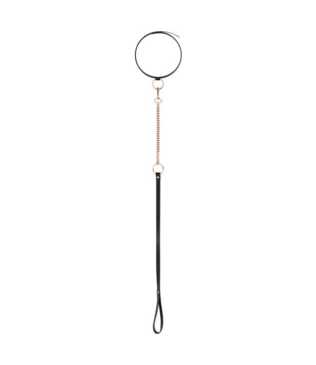 Rosy Gold Rosy Gold - Halsband met Leash - Zwart