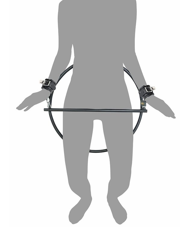 Rimba Rimba Restraint Ring met leren boeien en hangslot