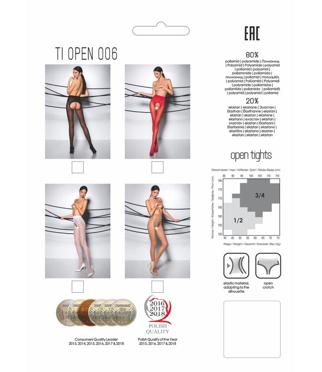 Passion Passion - Tiopen 006 Panty Met Open Kruisje - Zwart