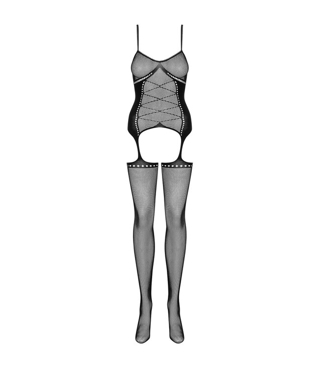 Obsessive Obsessive - Jarretel Catsuit Met Body Design