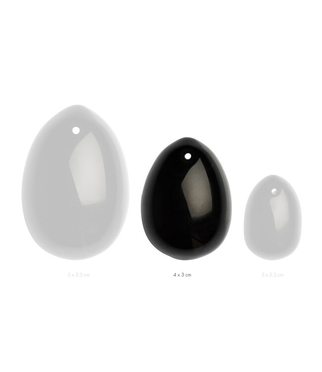 La Gemmes Yoni Ei - Maat M - Zwarte Obsidiaan