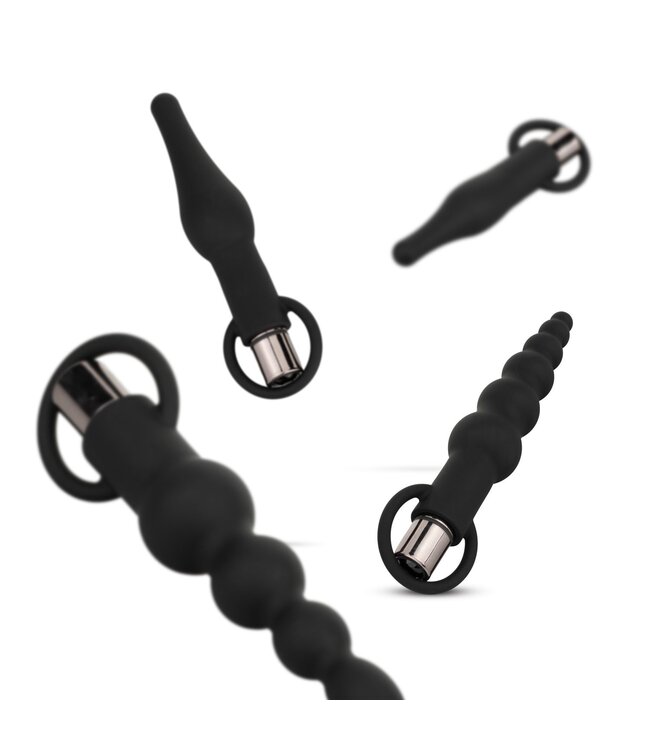 Easytoys Anal Collection Anaal Plug Set Met Bullet Vibrator - Zwart